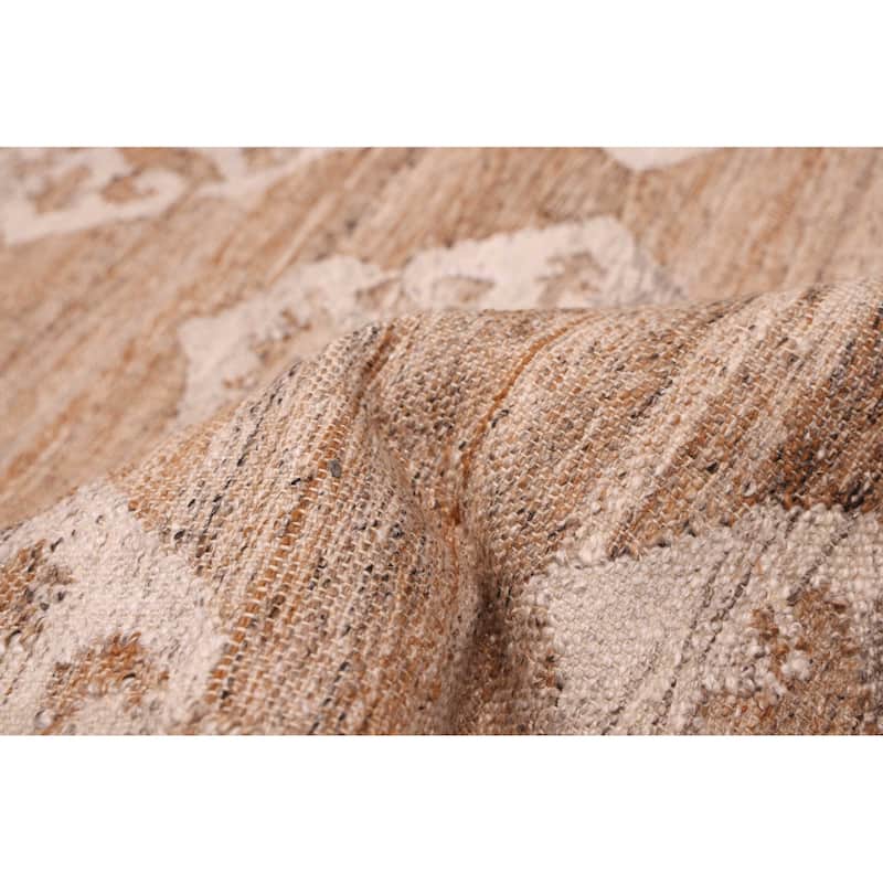 ECARPETGALLERY Flat-Weave Ankara FW Brown Wool Kilim - 9'8 x 13'5