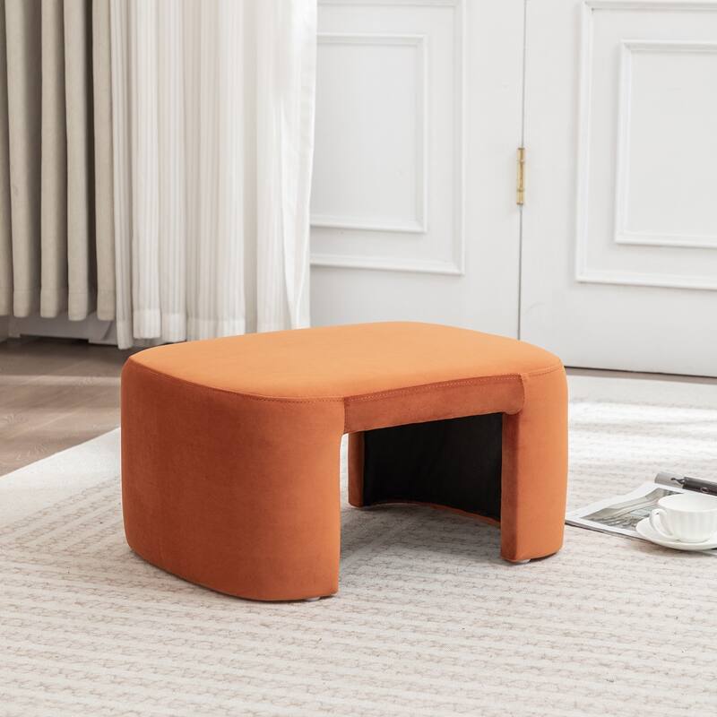 SEYNAR Modern Velvet Rectangle Accent Ottoman