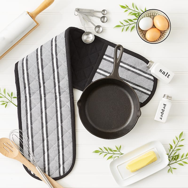 Chef Stripe Double Oven Mitt
