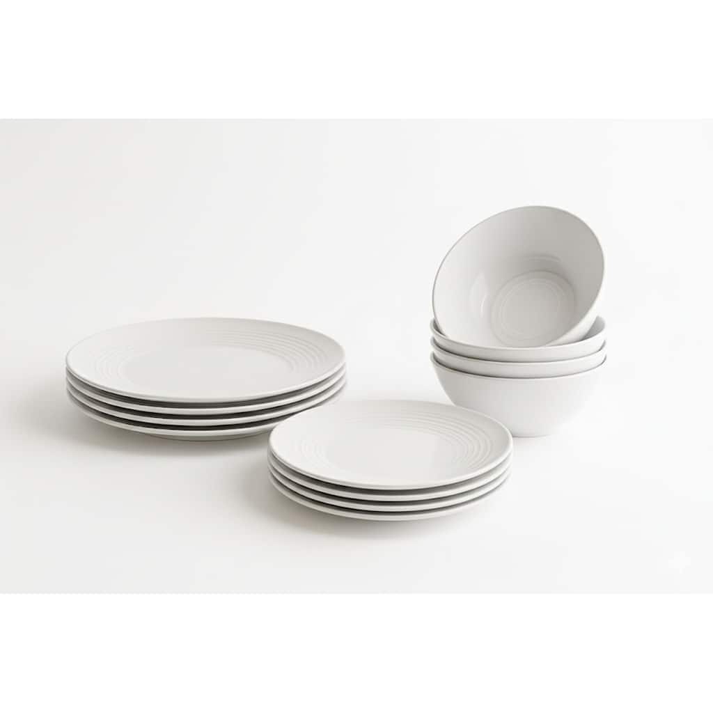 Barro NewWave Melamine Solid White 12-Piece Dinnerware Set