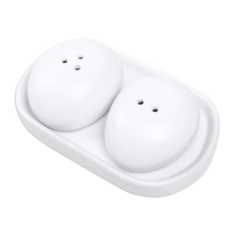 Novica Handmade Soft Seasoning Ceramic Salt And Pepper Set (3 Pieces)