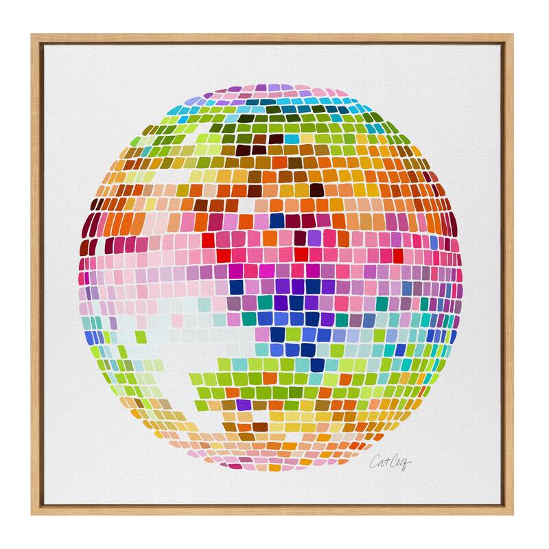 Kate and Laurel Sylvie Rainbow Disco Ball Canvas by Cat Coquillette