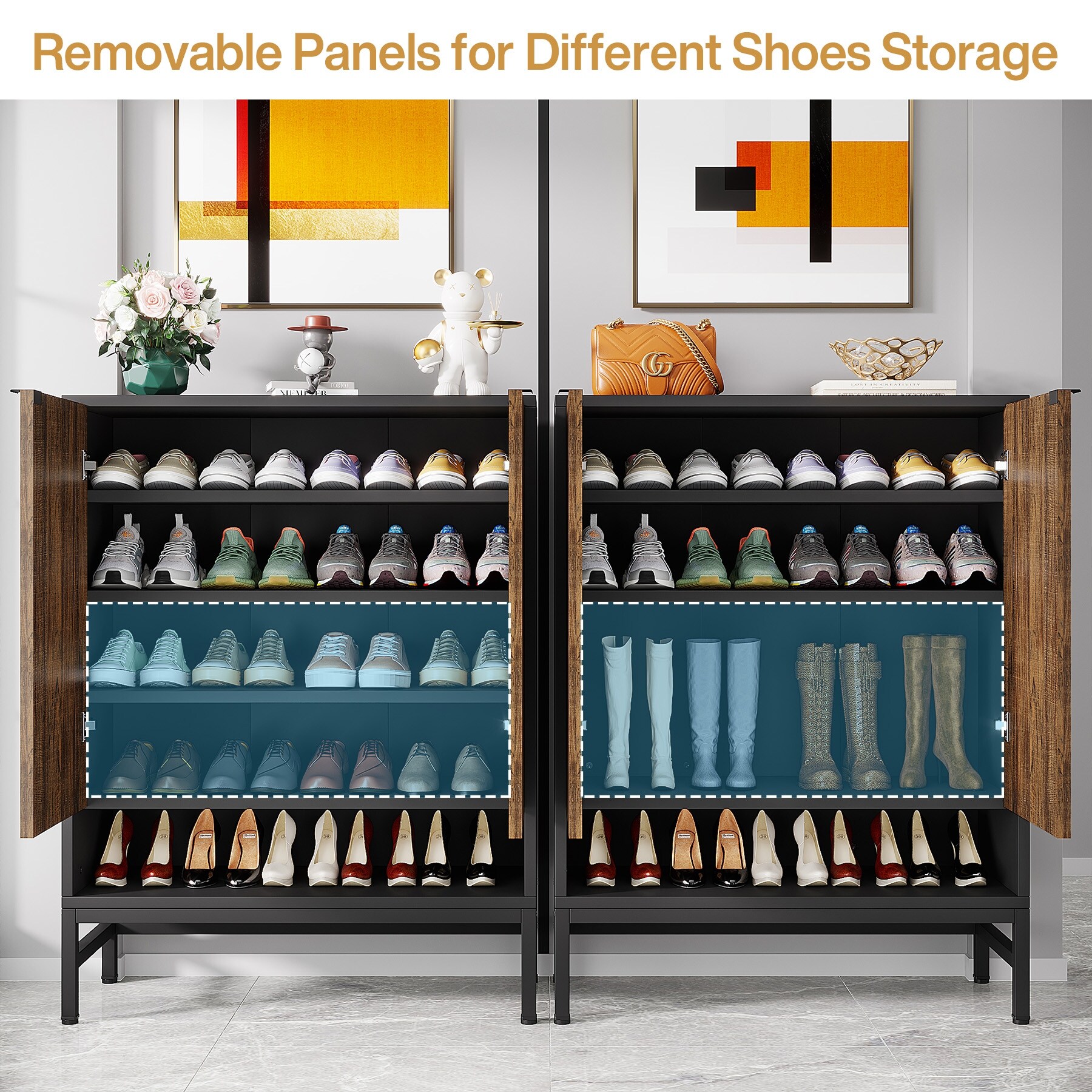 UDEAR Bamboo Shoe Rack 5-tier Shoe Storage Organizer Entryway Shoe Shelf 