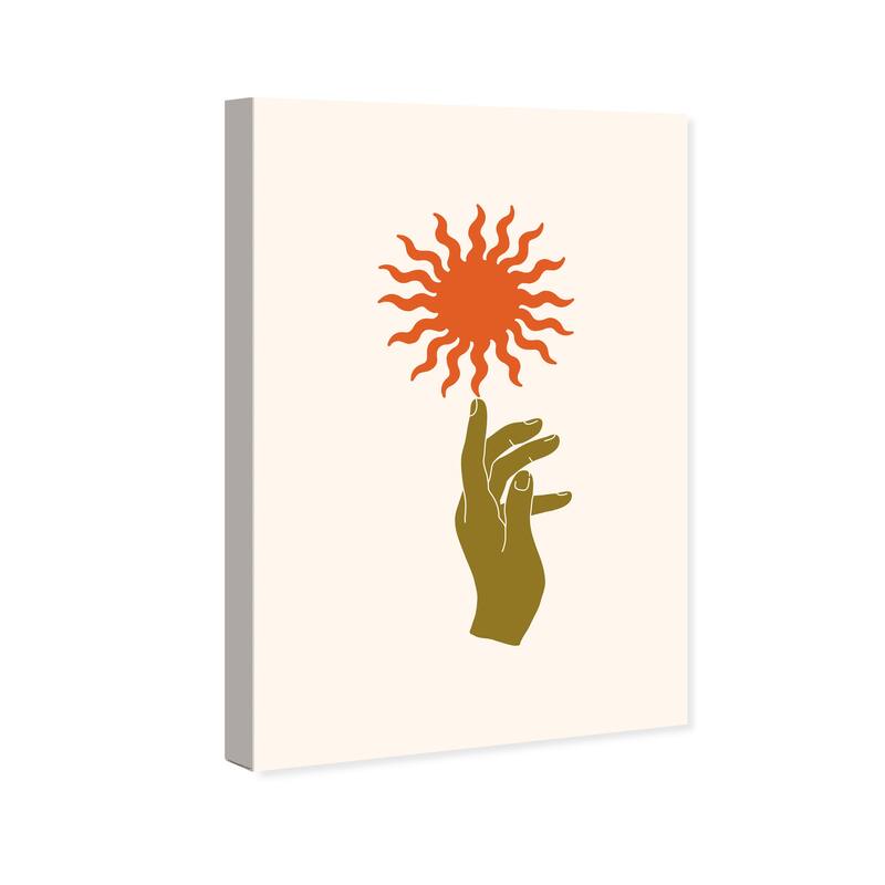 Wynwood Studio Canvas Spiritual and Religious Sun Power Plain Orange Modern & Contemporary Wall Art Canvas Print