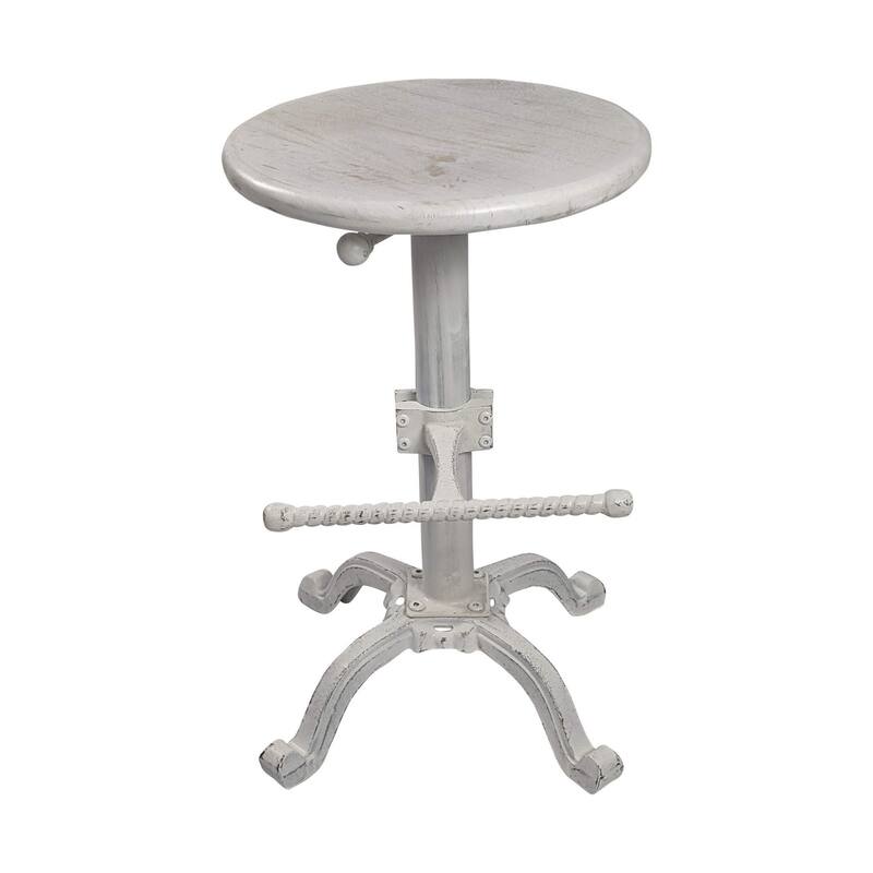 Adjustable Round Top Barstool - 30" - White