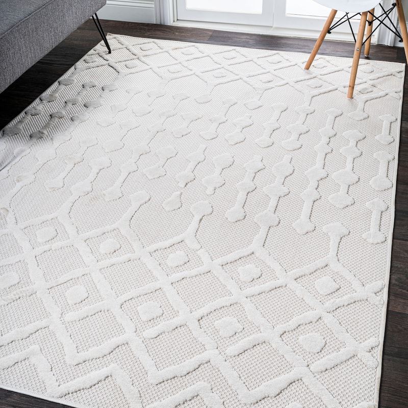 JONATHAN Y Portmany Moroccan Diamond Indoor/Outdoor Area Rug