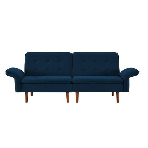 Modern Tufted Sofa Bed Solid Wood Legs and Frame