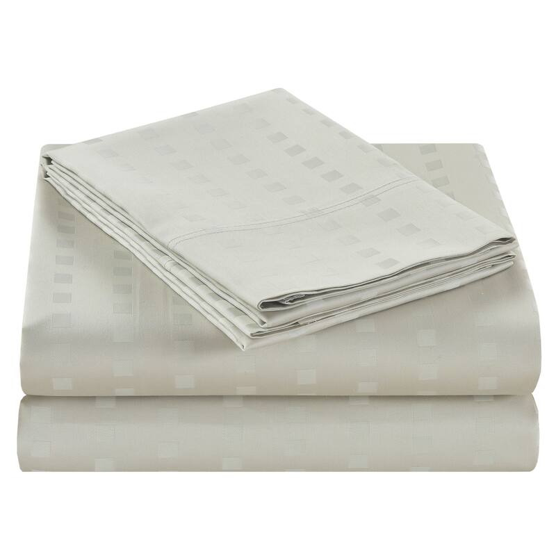 Spring Home 1200 Thread Count 100% Egyptian Cotton Deep Pocket Dobby Striped Sheet Set