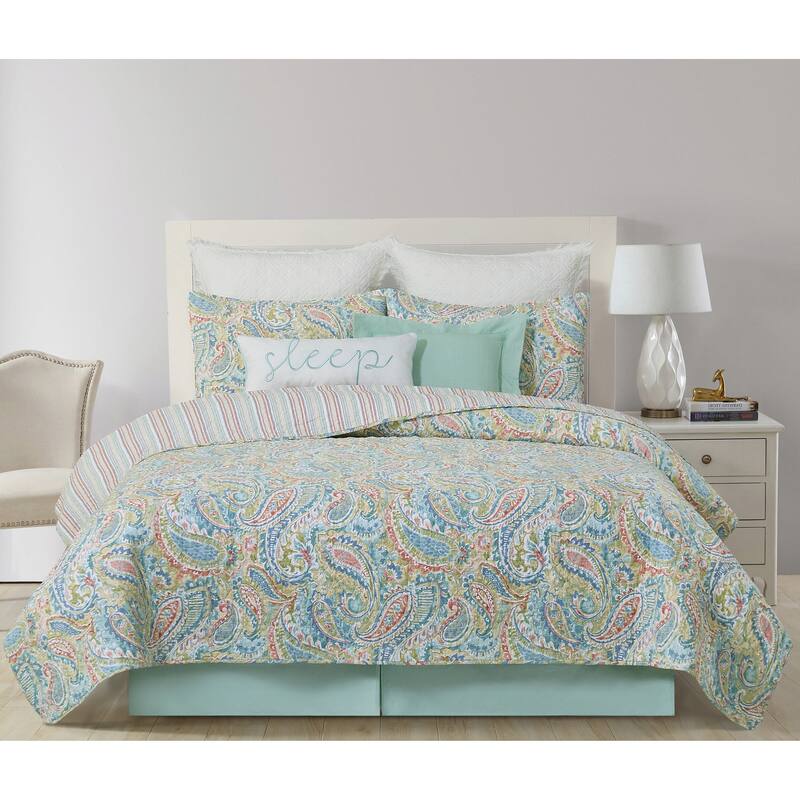 Maisie Paisley Cotton Quilt Set - Reversible and Machine Washable