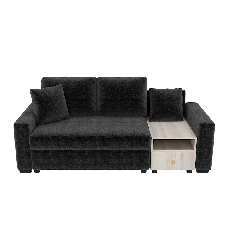 Modern Sofa Couch 79.3" Modular Sofa Upholstered Sofa Couch with Storage Armrest and Center Console for Living Room