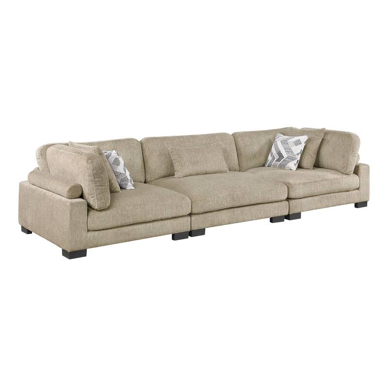 Abbeville Microfiber Living Room Sofa - Brown