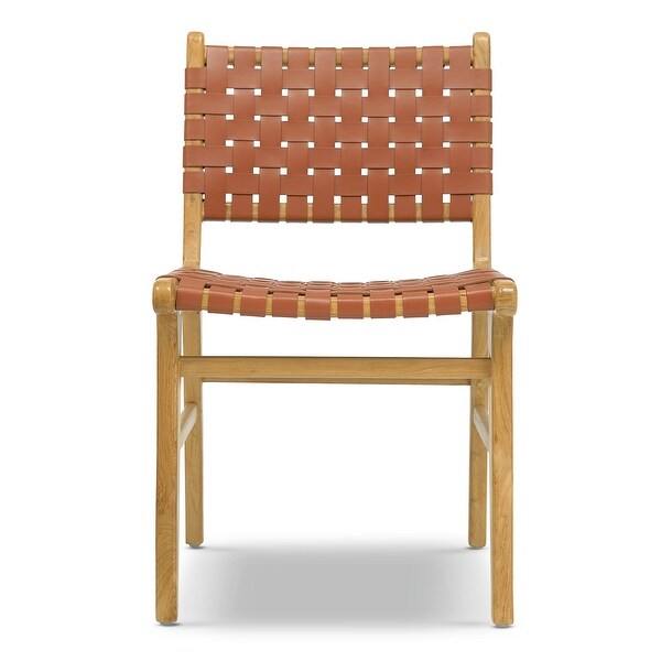 Poly & Bark Banda Teak & Leather Dining Chair - Solid Teak Wood