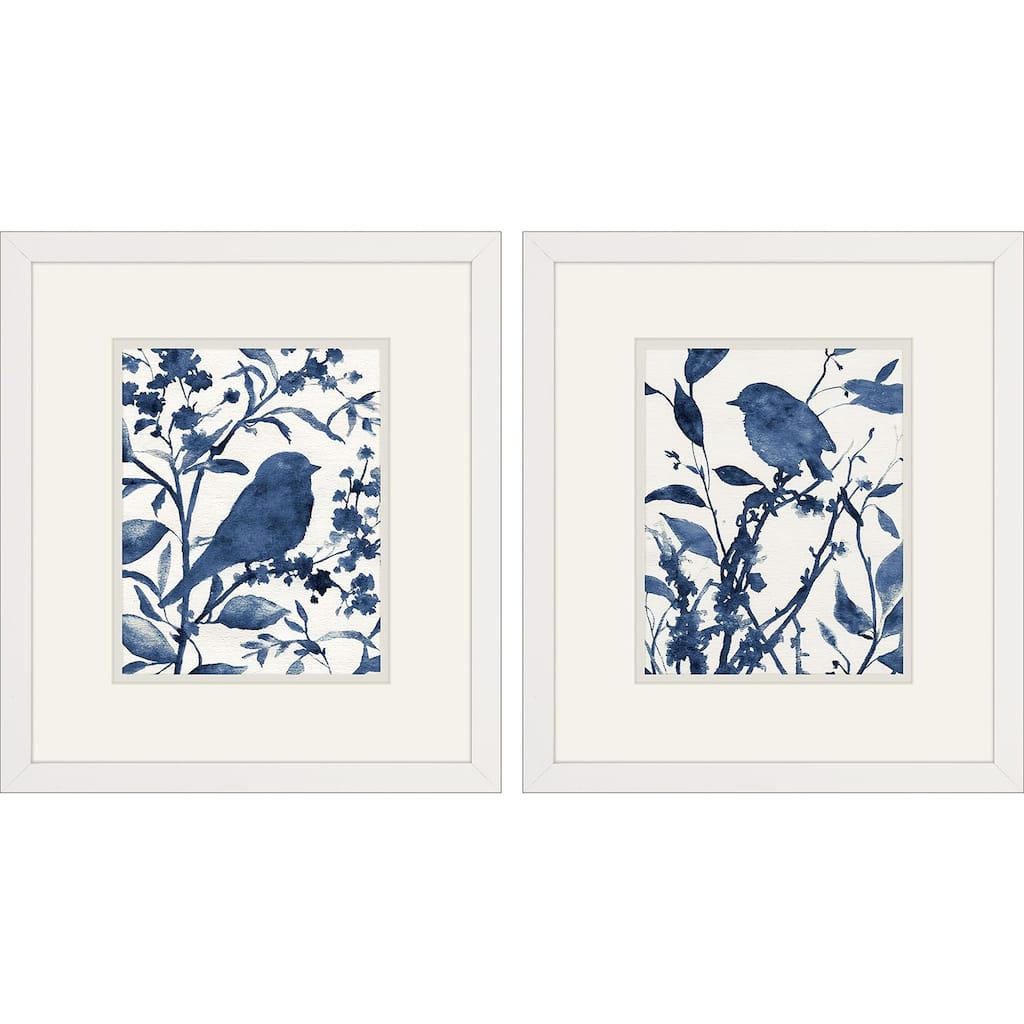 Bluebird Silhouette S/2 Framed Art Under Glass