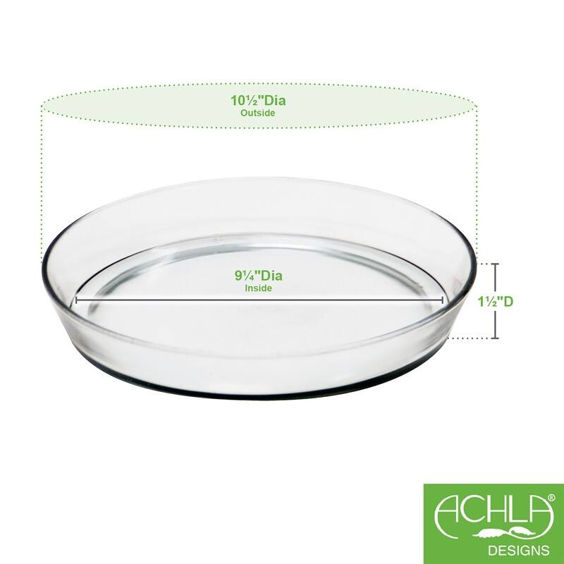 Achla Designs Round Glass Tray for Indoor and Outdoor Gardening,Clear