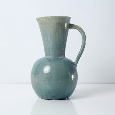 Approx. 10" H Vintage Style Blue-Green Pitcher (4.3" Opening)