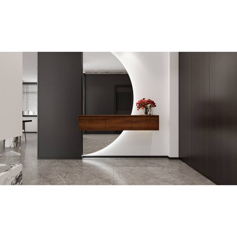 Modern 60 Inch Wall-Mounted Bathroom Vanity Base with 3 Soft-Close Drawers, Storage Cabinet without Sink