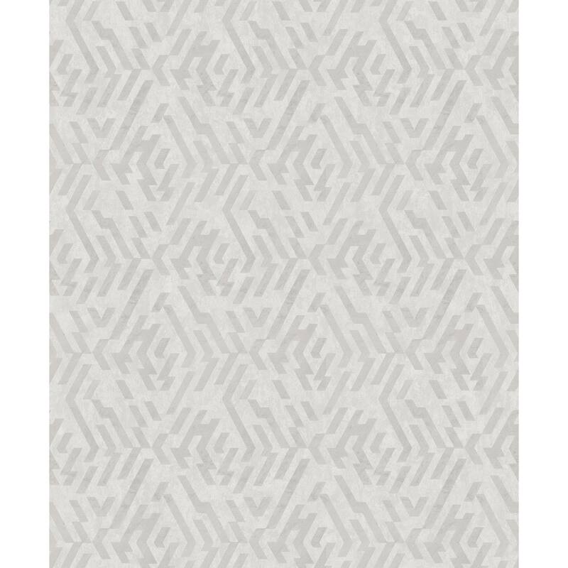 A-Street Prints Kila Platinum Geometric Wallpaper