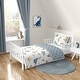 preview thumbnail 1 of 4, Sweet Jojo Designs Watercolor Dinosaur Dino Boy 5p Toddler size Comforter Set Green Blue Modern Jurassic Animal Tracks Footprint