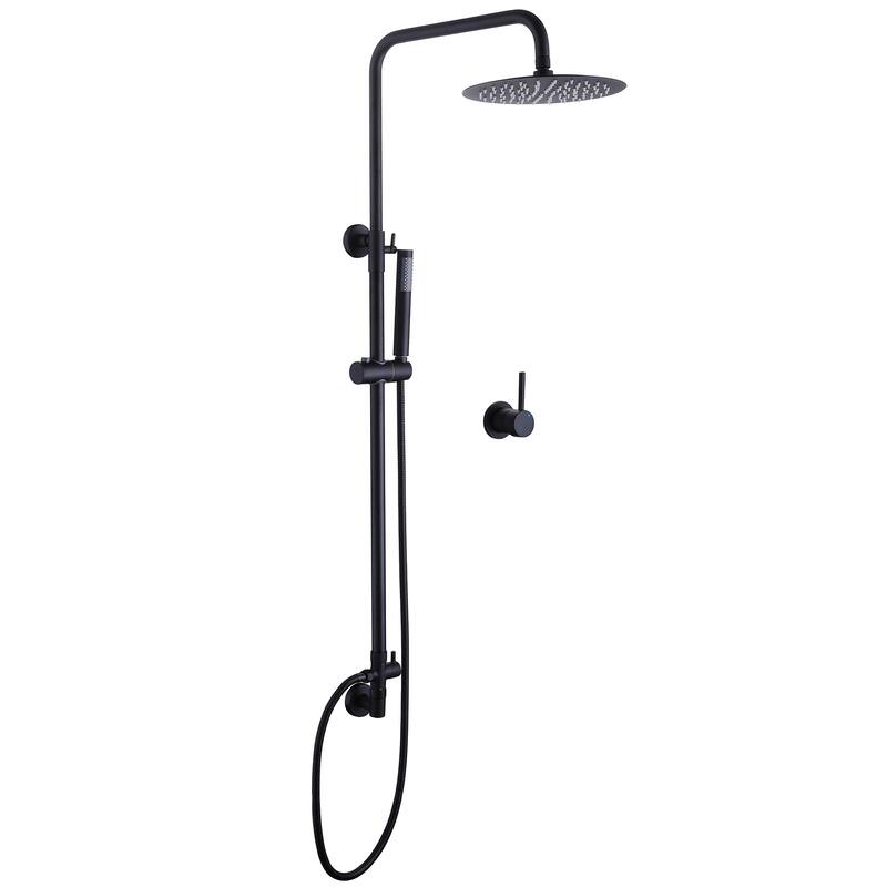 Wall Mounted Exposed Shower System with 10" Showerhead and Handheld Showerhead