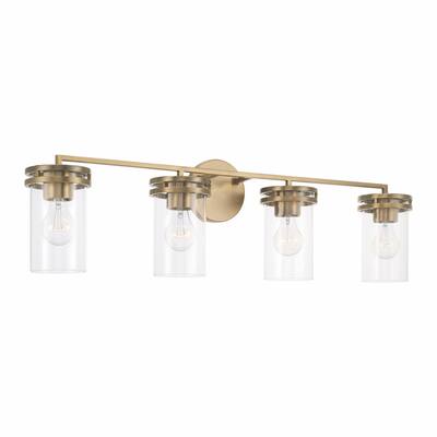 Fuller 4-light Bath/ Vanity Fixture w/ Clear Glass