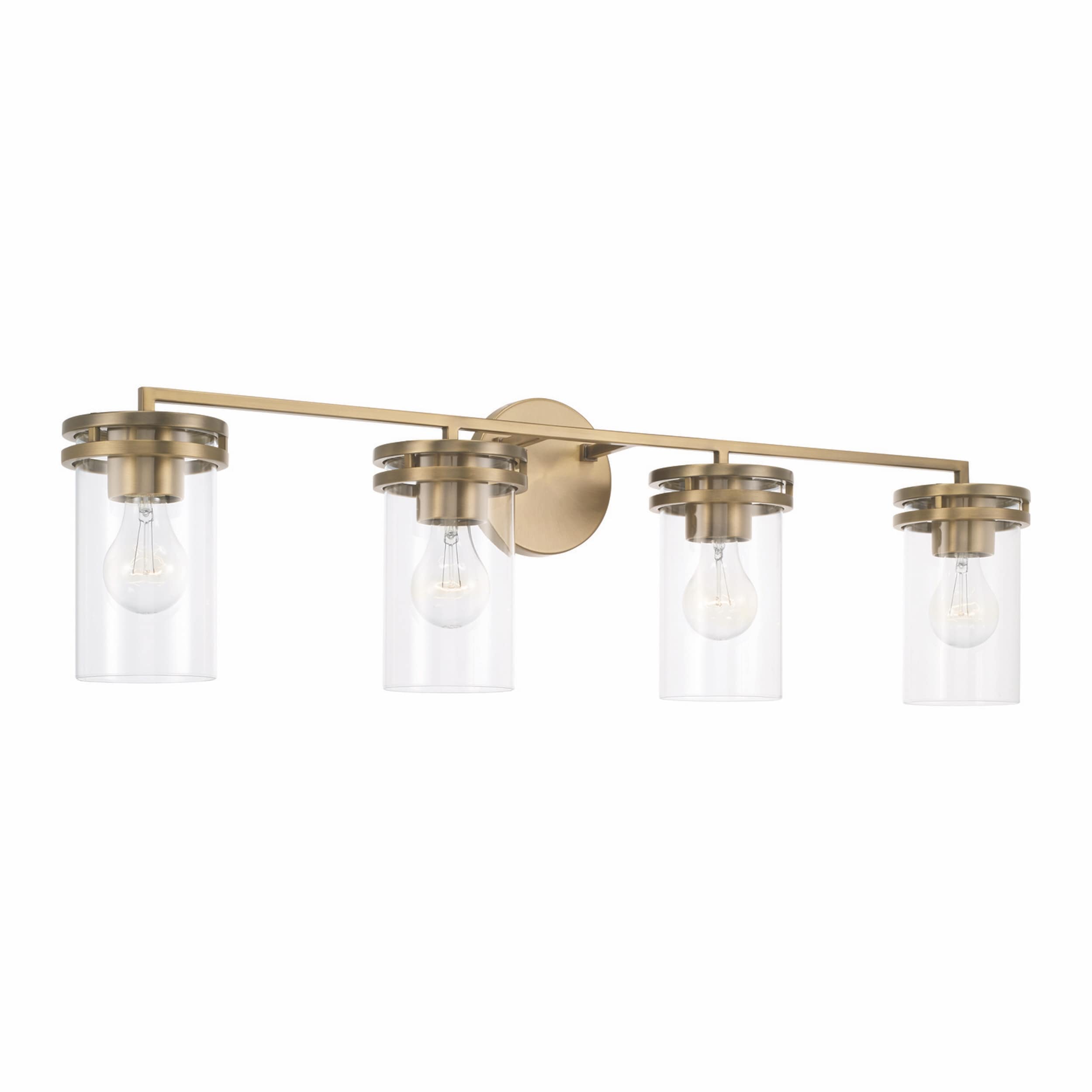 Fuller 4-light Bath/ Vanity Fixture w/ Clear Glass