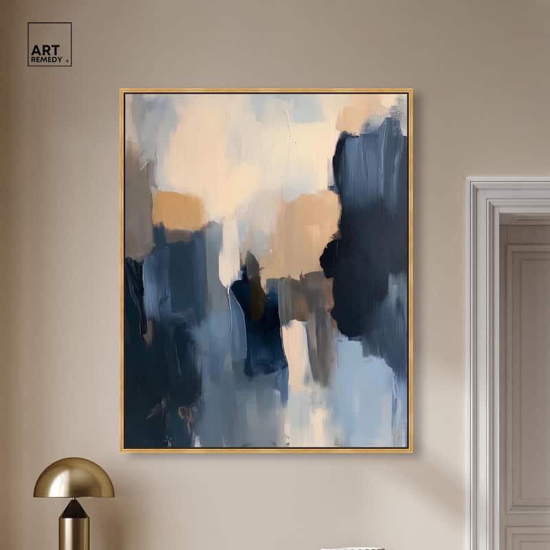 Navy Beige I Canvas by Art Remedy