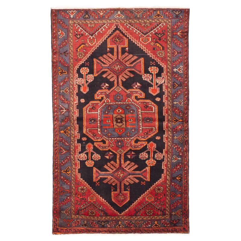 ECARPETGALLERY Hand-knotted Konya Anatolian Black, Red Wool Rug - 4'2 x 6'11