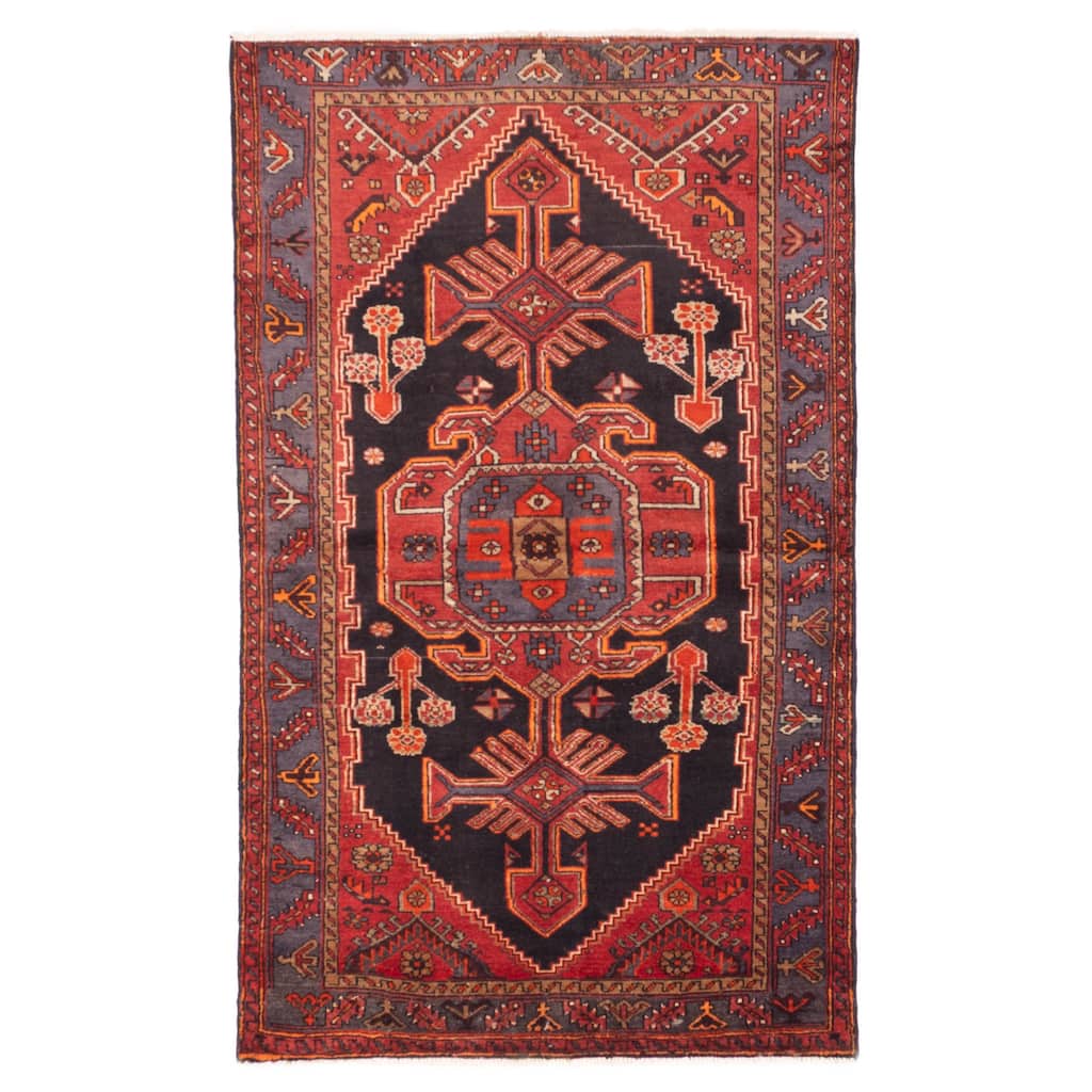 ECARPETGALLERY Hand-knotted Konya Anatolian Black, Red Wool Rug - 4'2 x 6'11