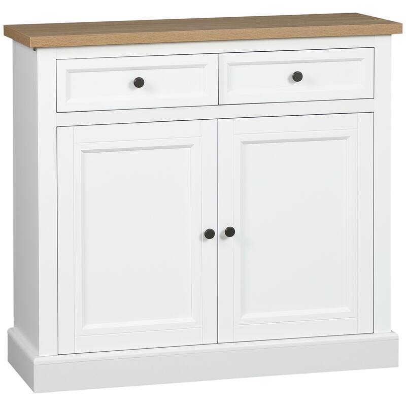 Wood Buffet Cabinet with 2 Drawers and Double Door