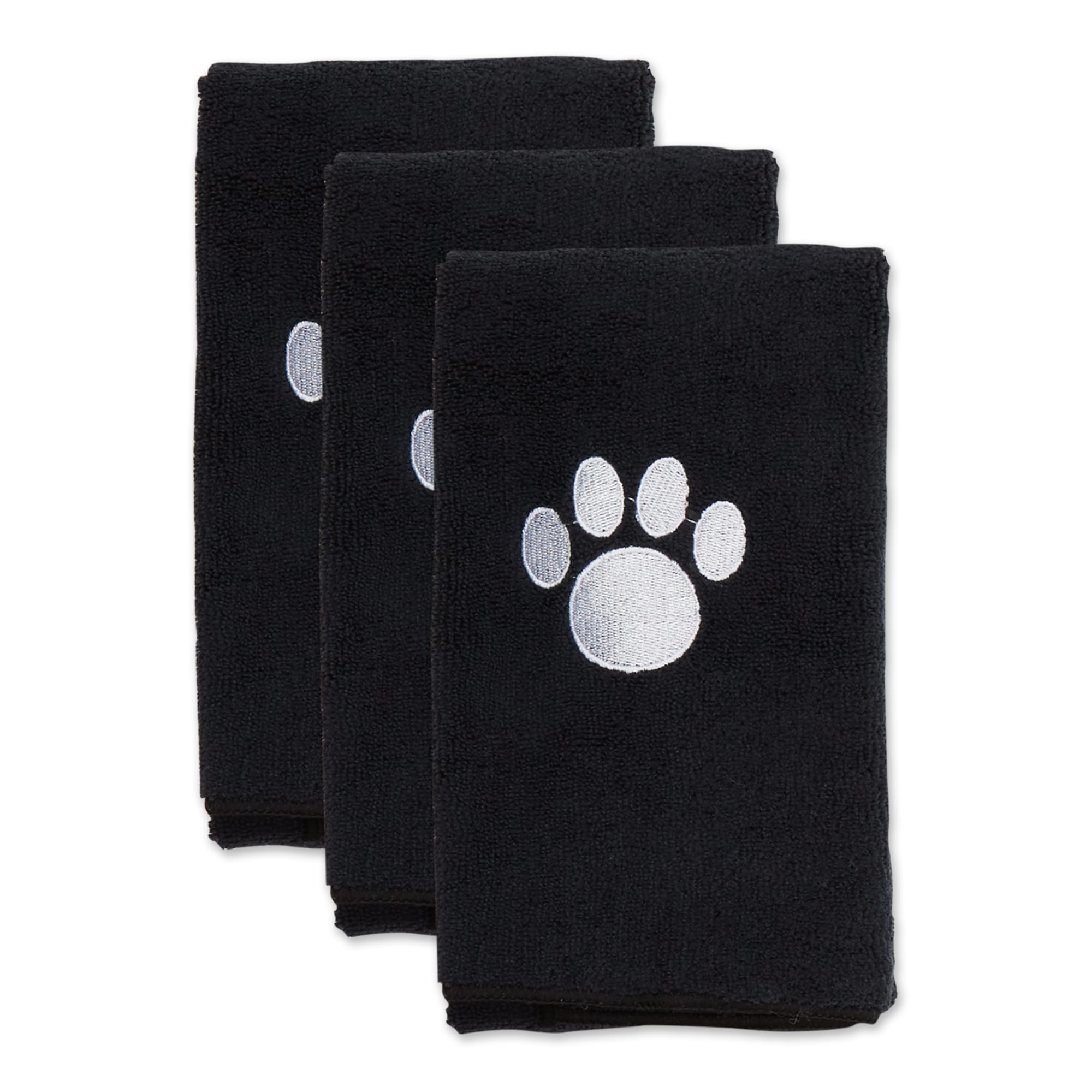 Embroidered Paw Small Pet Towel Set of 3