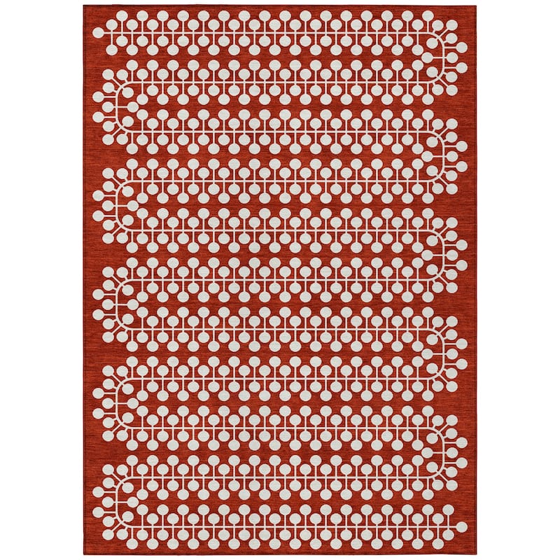 Machine Washable Indoor/ Outdoor Modern Ailey Chantille Rug