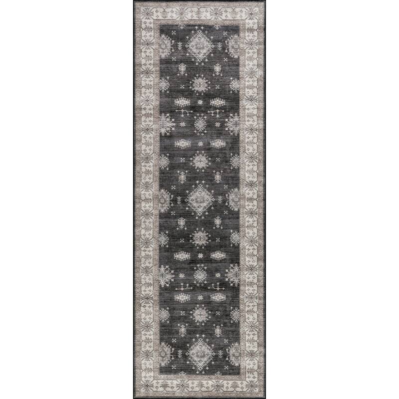 Nuloom Moxie SplashGuard Traditional Bordered Machine Washable Area Rug