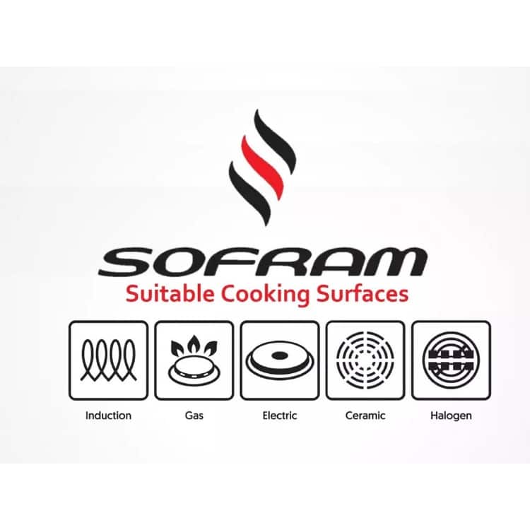 Sofram 18/10 Stainless Steel Low Casserole w/ Glass Lid