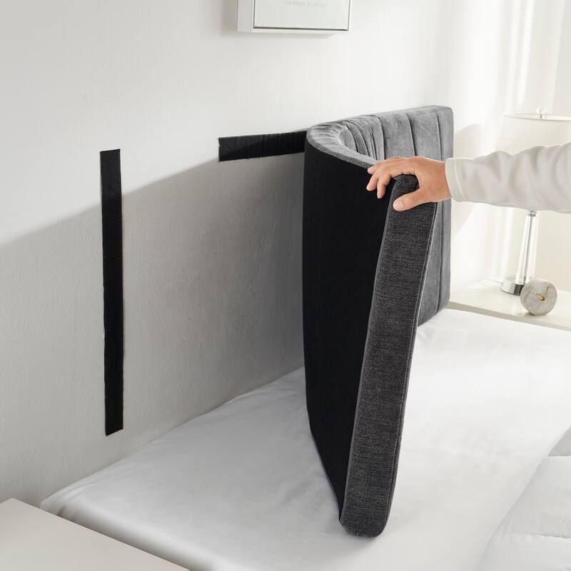 Empyrean Upholstered Wall Mounted Easy Assemble Channel Stitched Headboard