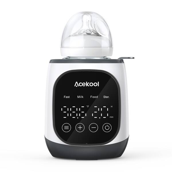 slide 2 of 5, Fast Heating & Defrosting Baby Bottle Warmer with LCD Display, Timer - Black - Black Black