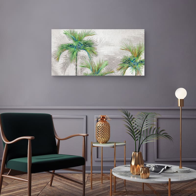 Palm Shadows Canvas Art Print
