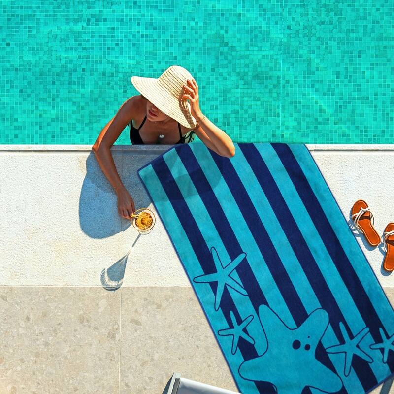 Superior Vibrant Oversized Cotton Beach & Pool Towel Collection - Assorted Styles