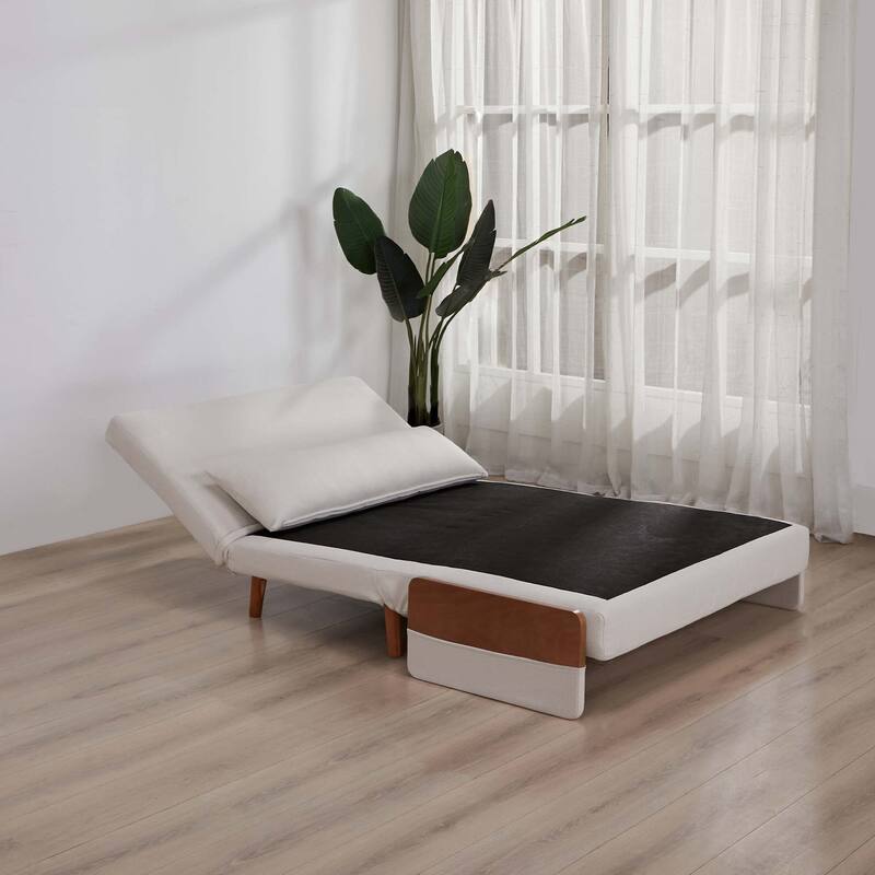 Extra Loveseat Convertible Sleeper Sofa, Single-Seater Sofa Bed with Adjustable Backrest, DayBed with Silent Hinges