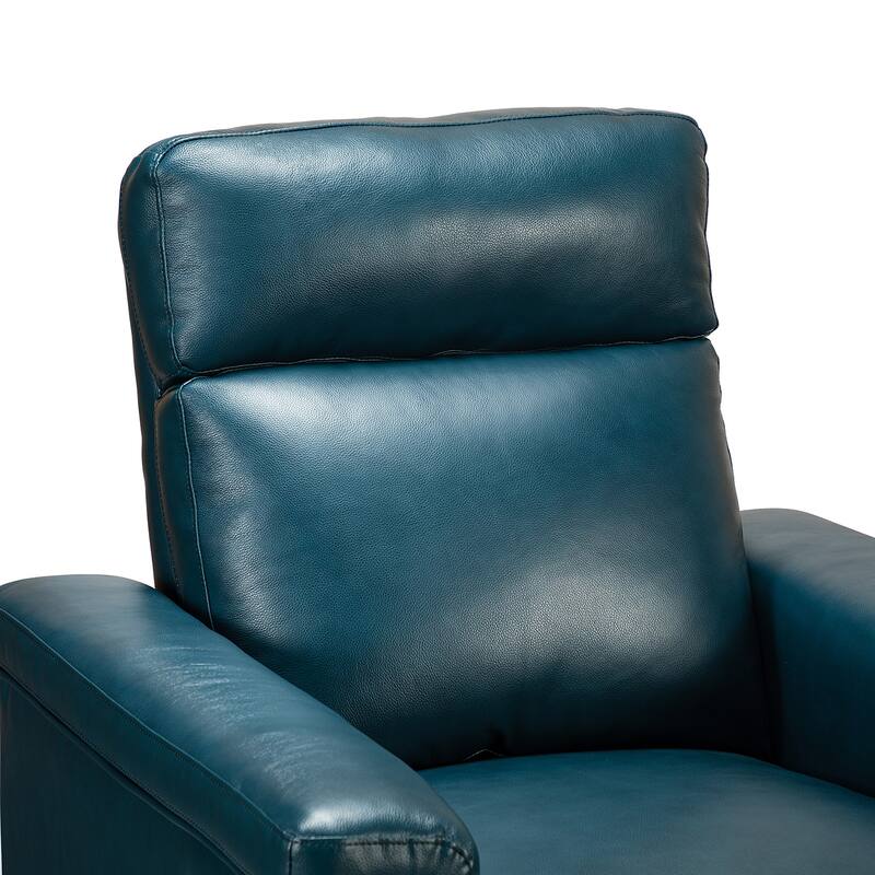 Alicia 34.65" Wide Contemporary Classic Genuine Leather Power Recliner With USB Port