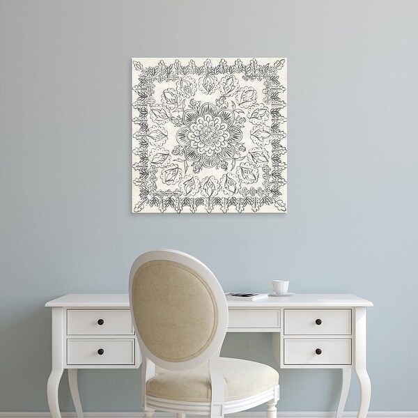 Easy Art Prints Chariklia Zarris's 'B&W Batik Rosette I' Premium Canvas Art