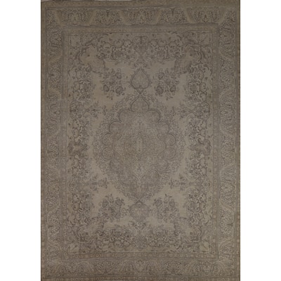 Tabriz Persian Vintage Rug Hand-Knotted Traditional Wool Carpet - 9'6" x 12'4"