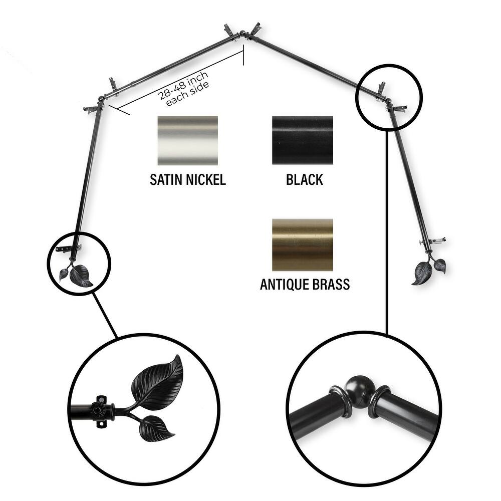 InStyleDesign Vine 4-Sided Bay Window Curtain Rod