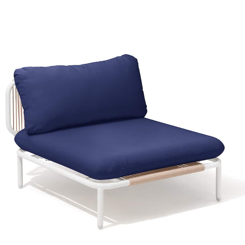 VredHom Outdoor Sectional Sofa Patio Furniture Sets - NavyBlue-1PC with 1 Armrest