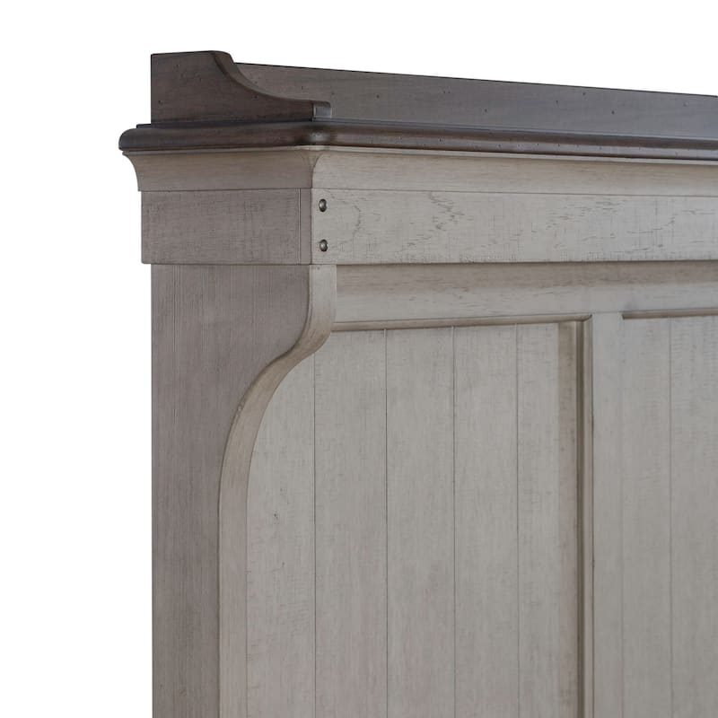 Ivy Hollow Weathered Linen King Mantle Headboard