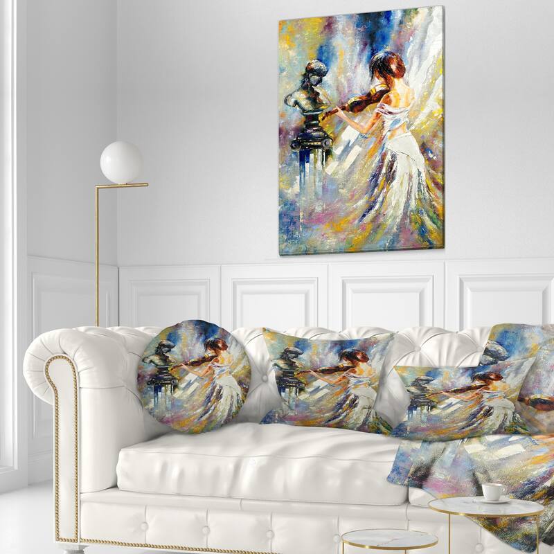 Designart - Love with Endless Music - Abstract Canvas Art Print - 20 in. wide x 40 in. high