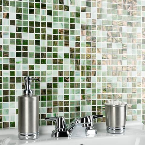 SomerTile Coppa Forest 12" x 12" Glass Mosaic Tile