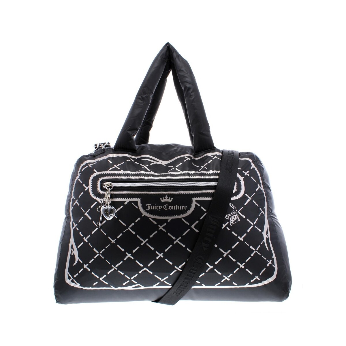 Juicy Couture Womens Faux Real Weekender Handbag Printed Convertible Large