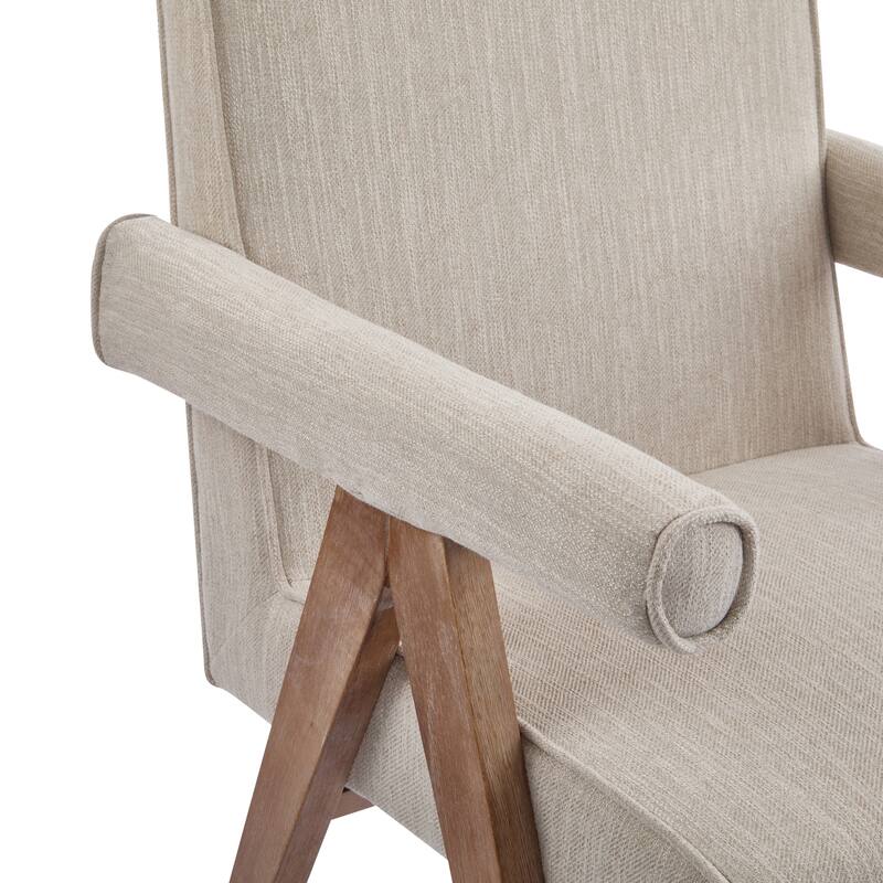 Roomfitters Modern Fabric Dining Armchair with Cushioned Seat, Mid-Century Accent Chair for Dining or Living Spaces