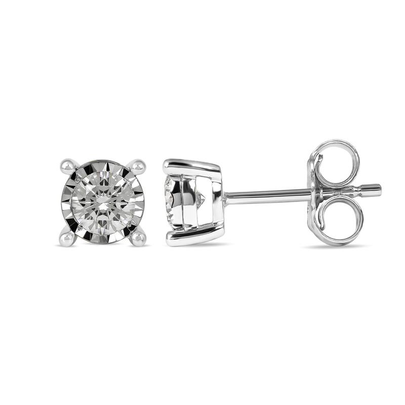 1/20ct - 3/4ct TDW Diamond Stud Earrings in Silver for Women