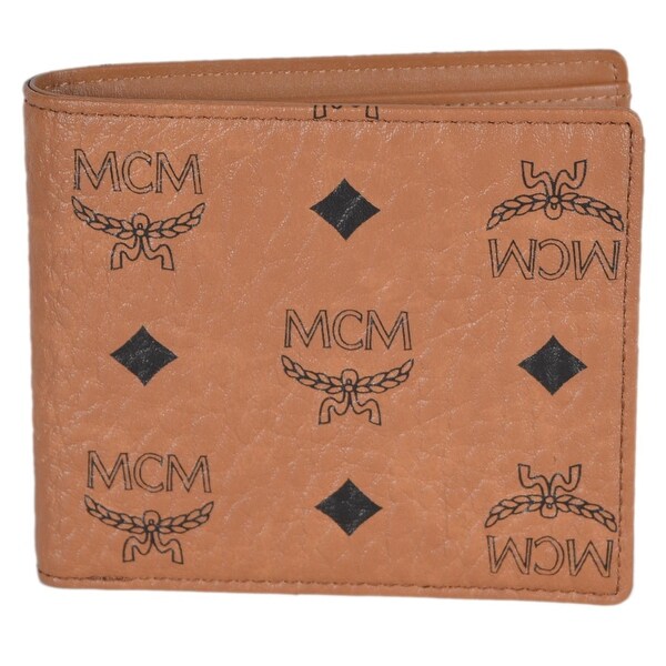 MCM Men's Claus Cognac Visetos Coated Canvas Signature Bifold Wallet